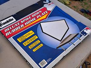 lot 254 image: Franklin Deluxe Spike Down Rubber Home Plate (in original packaging)