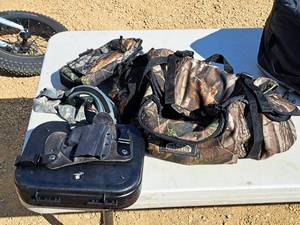 lot 265 image: Fieldline Fanny Pack with Hard-Side Gun Case, ESS Ski Goggles