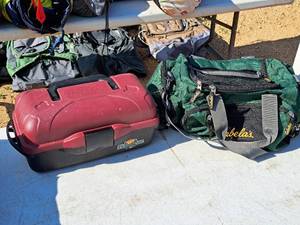lot 282 image: Cabelas Tackle Bag, Flambeau Tackle Box, Misc. Tackle