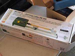 lot 219 image: Proxxon Micro Woodturning Lathe DB 250 (New in Box)