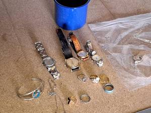 lot 346 image: Lot of (13) Accessories - Various Rings, Wrist Watches, Necklace, Bracelet