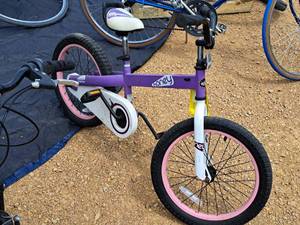 lot 382 image: Royal Rider Honey 14 Girls Single-speed Trail Bicycle 11 Purple Frame