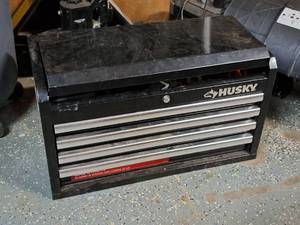 lot 3A image: Husky Tool Box with Hand Tools