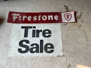 lot 34 image: Firestone & Tire Sale Metal Signs