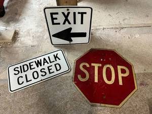 lot 47 image: Decommissioned Metal Signs
