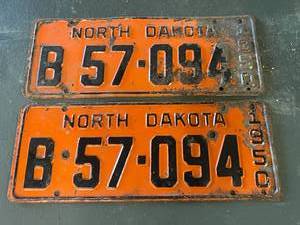 lot 54 image: Matching 1950 ND License Plates