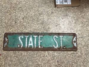 lot 66 image: State St Metal Sign