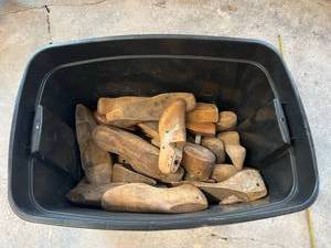 lot 71 image: Tote of Vintage Shoe Making Molds