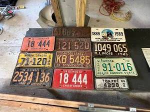 lot 74 image: Vintage License Plates