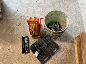 lot 93 image: Extension Cord on Reel, Sockets & Misc