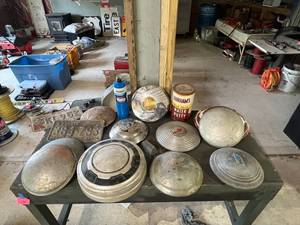 lot 148 image: Hub Caps, License Plates & Full Bernzomatic Propane