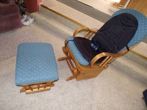 Rocking chair, foot rocker set and massager