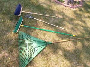 2 Rakes and 2 Brooms
