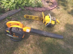 Pouland Pro Gas Blower and McCulloch chain saw 18