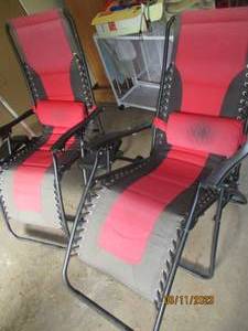 lot 12 image: Pair of outdoor folding Zero-Gravit...