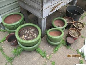 lot 42 image: Collection of outdoor planters (one...
