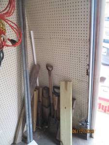 lot 85 image: Shovels, Misc wood and Metal Pipes