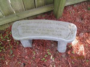 lot 120 image: Outdoor Cement Memorial Bench...