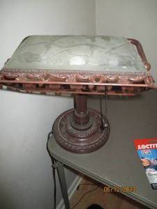 lot 179 image: Antique Brass tone Heavy metal Bank...