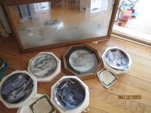 lot 194 image: Etched Wolf wall mirror accompanied...