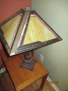 lot 205 image: Gorgeous Stained glass and heavy me...