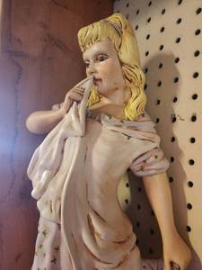 lot 213 image: Hand Painted Ceramic Girl statues