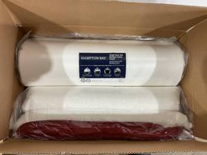 lot 73 image: LOT OF 4 Hampton Bay 22 in. x 24 in. Deep Seating Outdoor Lounge Chair Cushion in Chili