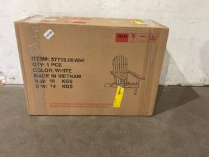 lot 120 image: Noble House Obadiah White Folding Wood Adirondack Chair