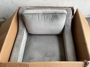 lot 131 image: Noble House Milo Grey Velvet Upholstered Club Chair