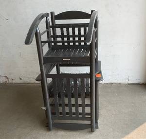 lot 137 image: Hampton Bay Set of Two Patio Black Wood Outdoor Rocking Chair