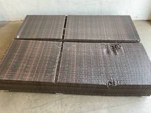 lot 19 image: Westin Outdoor Set of Two Bowman Multi-Brown Wicker Outdoor Chaise Lounge with White Cushion Set