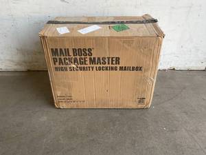 lot 15 image: Mail Boss Package Master Granite Colored Steel Curbside Locking Security Mailbox