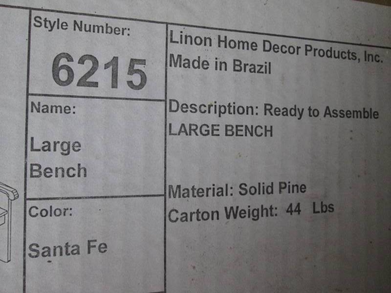 Large wooden bench on original box