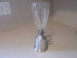 Pewter Hurricane Lamp 11 12 Tall...