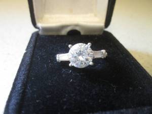 12 Carat CZ 925 Silver Ring Size 7...