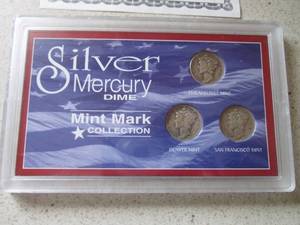 Silver Mercury Dime Mint Mark Colle...