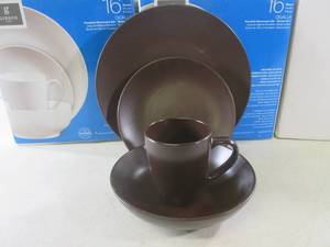 lot 55 image: (F-1) Lot of 4 16pc Dinnerware Sets...