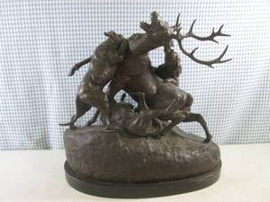 lot 186 image: (EC1) Bronze Statue by Barye 3Dogs...