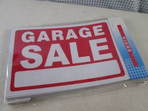 lot 203 image: (C-3) 12 Garage Sale Signs 12 x 8...