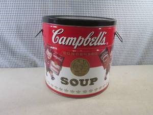 lot 210 image: (A-2) Large Campbells Soup Tin Can...