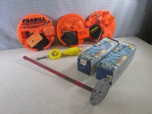 lot 215 image: (F-1) 3 Fishing Tip-Ups, 3 Marker B...