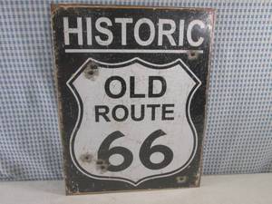 lot 264 image: (G-1) Historic Old Route 66 Tin Sig...