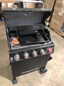lot 4 image: Dyna-Glo 5-Burner Propane Gas Grill in Matte Black with TriVantage Multifunctional Cooking System  Customer Returns See Pictures
