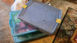 lot 168 image: Three totes of christmas decor and ...