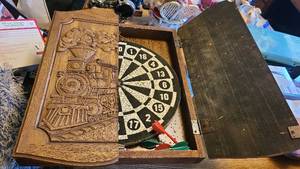 lot 158 image: Nashville themed wooden dart board ...