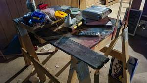 lot 118 image: Basement lot of wooden and metal sa...