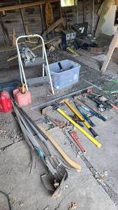 lot 114 image: Lot of garden tools and yard mainte...