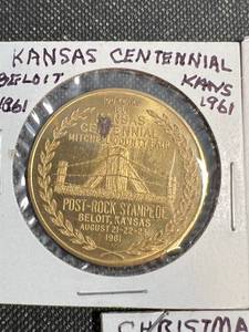 GROUP OF 3 EXONUMIA BELOIT KS CENTENIAL CHRISTMAS ETC