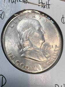 1951-D US FRANKLIN HALF DOLLAR BU