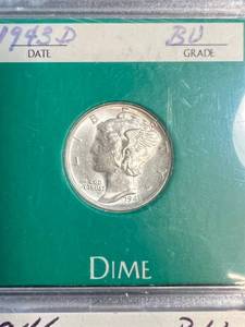 GROUP OF 6 US DIMES 1941-D 1943-D 1946 1953-D 1955 1964